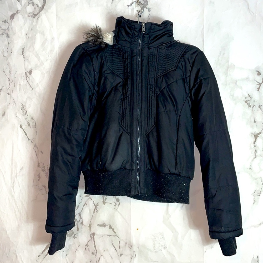 First kiss faux fur bomber jacket.   (CLOS)